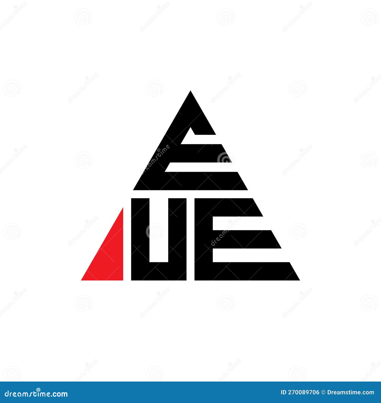 eue triangle letter logo  with triangle . eue triangle logo  monogram. eue triangle  logo template with red