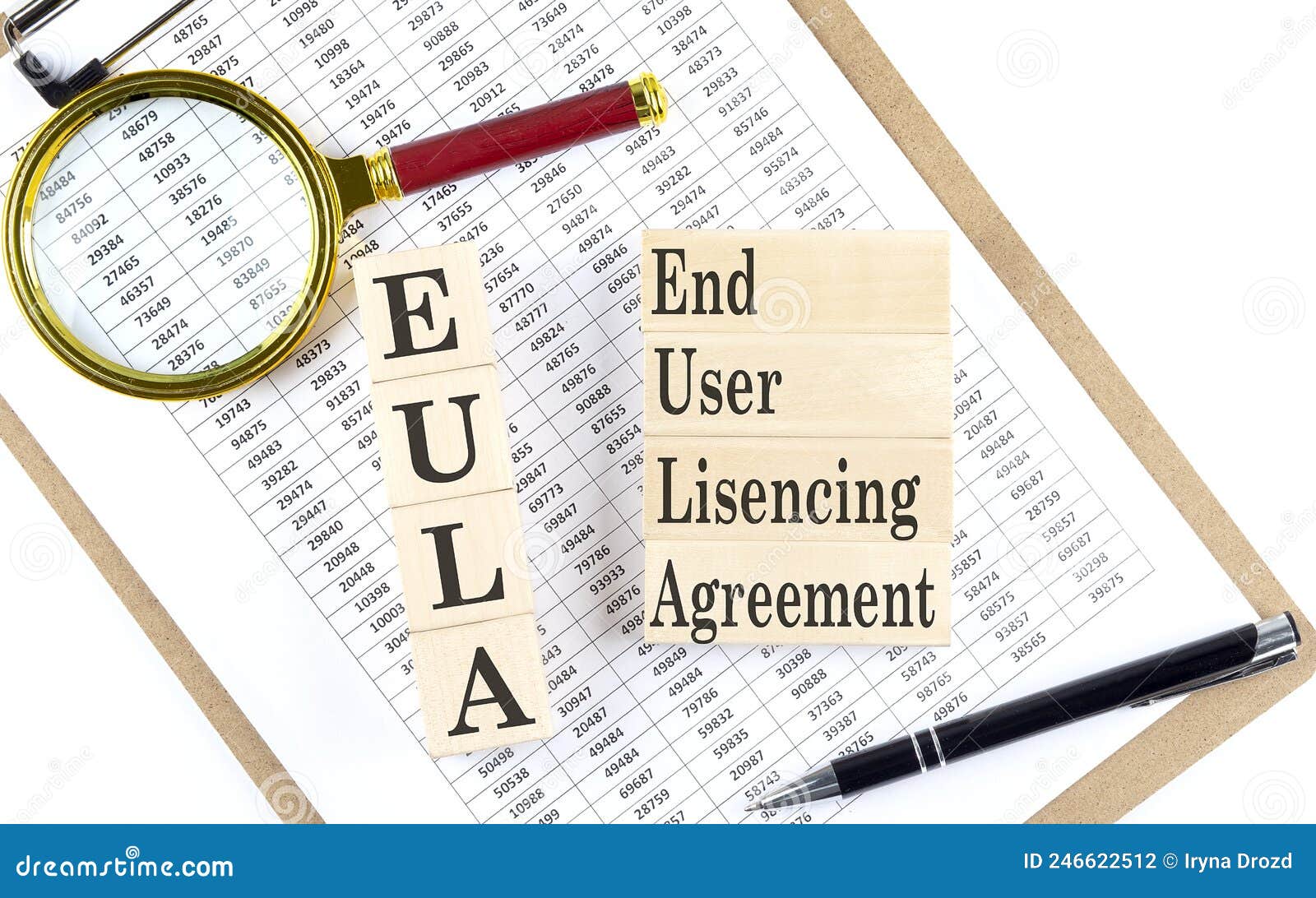 EULA End User Licensing Agreement Text On Wooden Block On Chart eula-end-user-licensing-agreement-text-on-wooden-block-on-chart