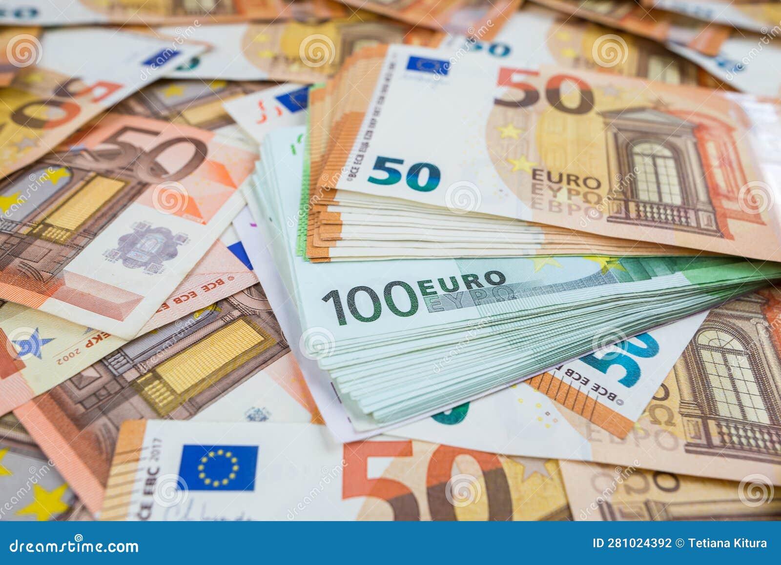 Euro Banknotes, Various Denominations Stock Photo - Image of banknote,  paying: 281024392