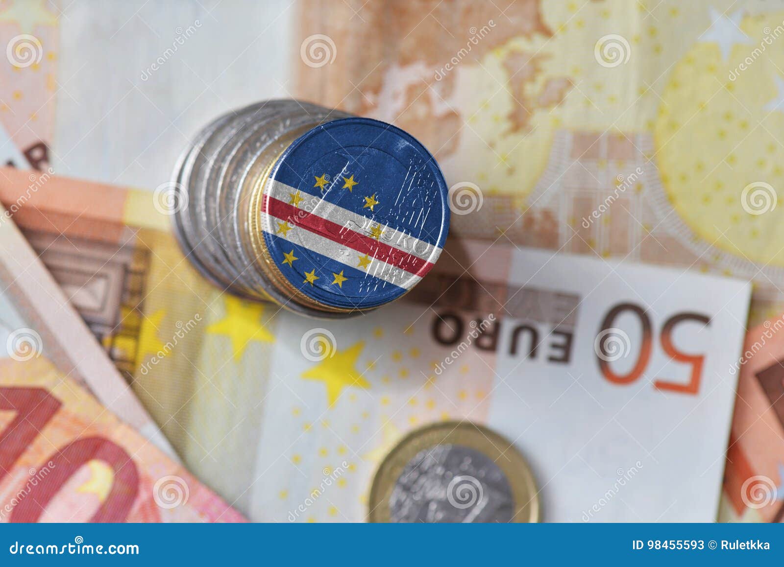 Euro with National Flag of Cape on the Euro Money Background. Stock Image - Image of investment, african: 98455593