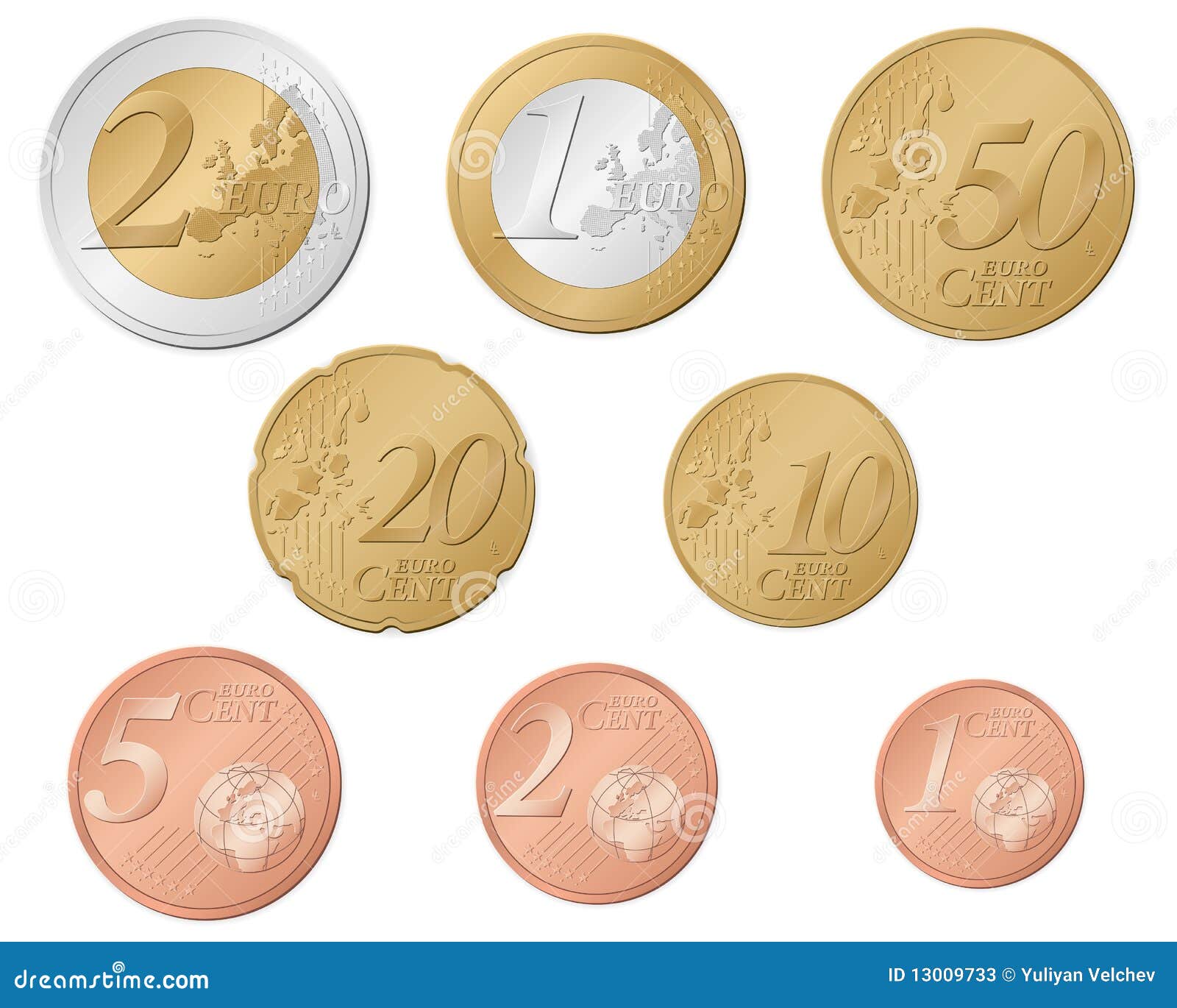 Euro coins stock vector. Illustration of coin, symbol ...