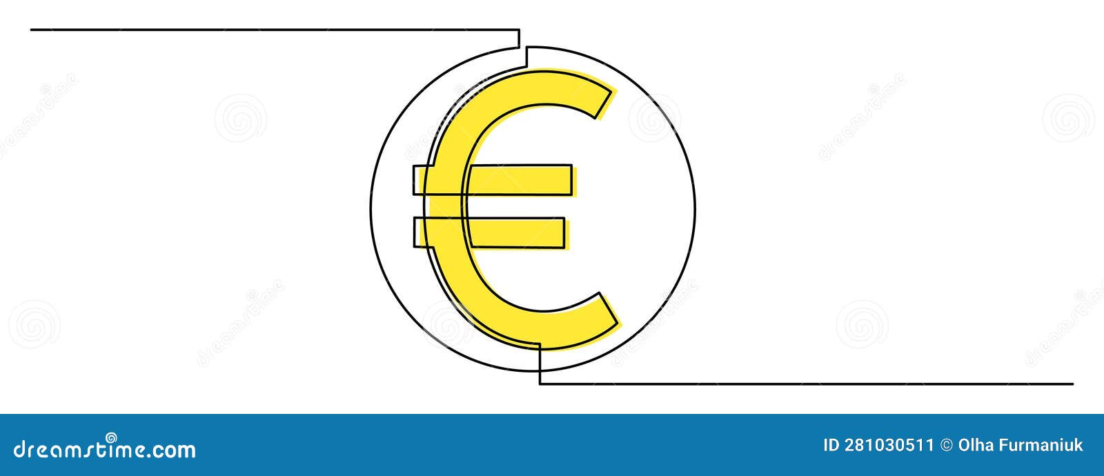 euro currency, one line art, continuous contour drawing,hand-drawn icon for business,international financial valuta sign,trendy