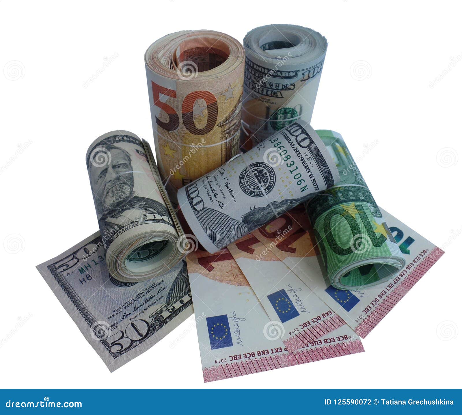 Euro Dollar Bank Notes Money Png Isolated Stock Photo - 