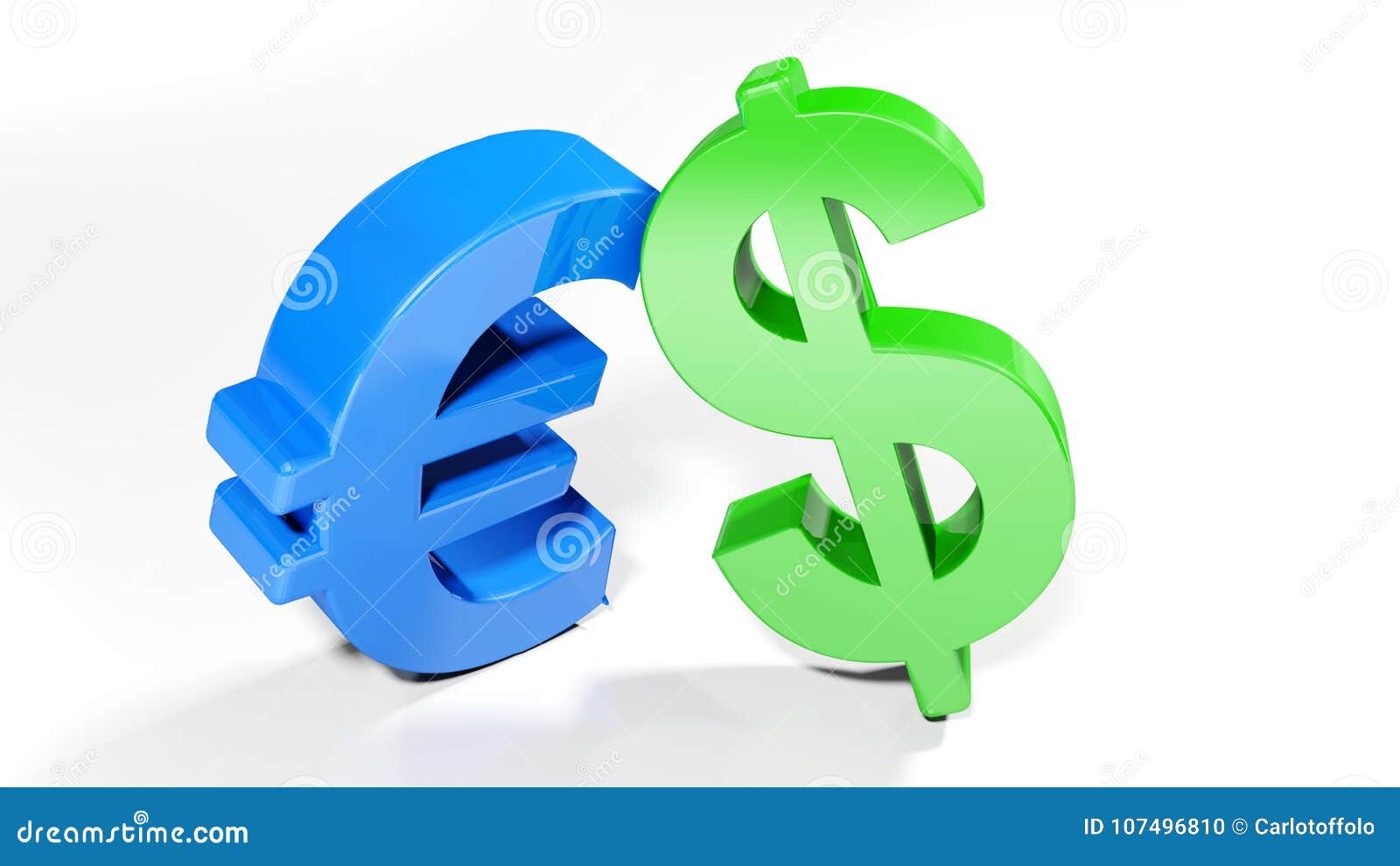 Euro And Dollar Symbols 3d Rendering Stock Illustration Illustration Of Currency Concept 107496810