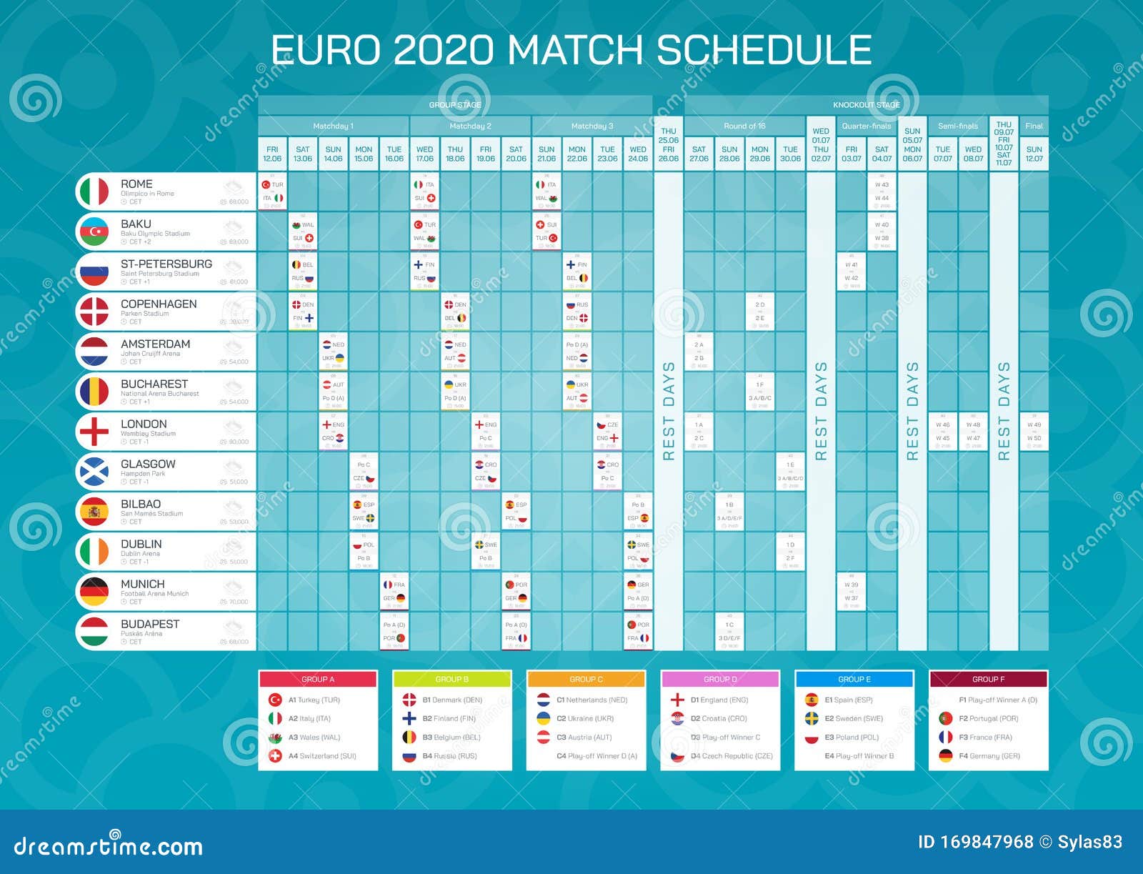 Euro game schedule 2021