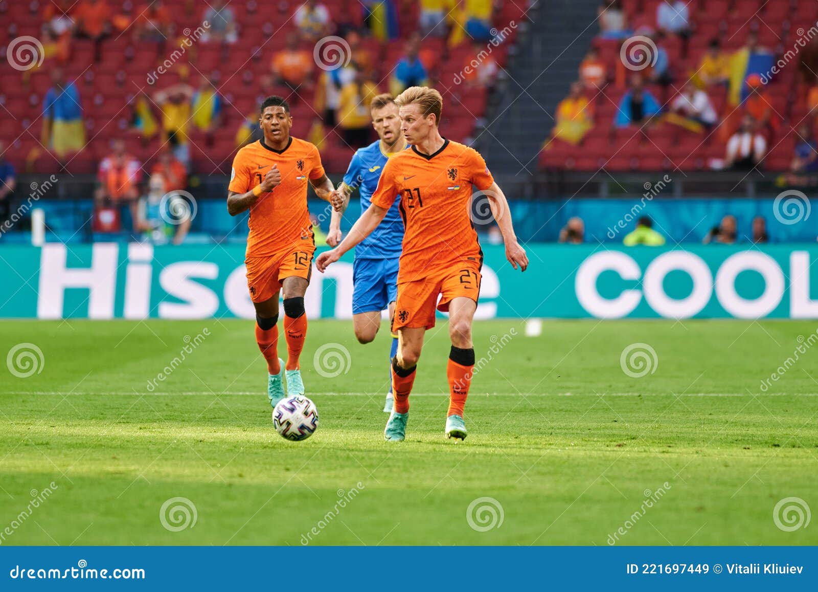 Euro 2020. Jogo De Futebol Ucrânia Vs Países Baixos Fotografia