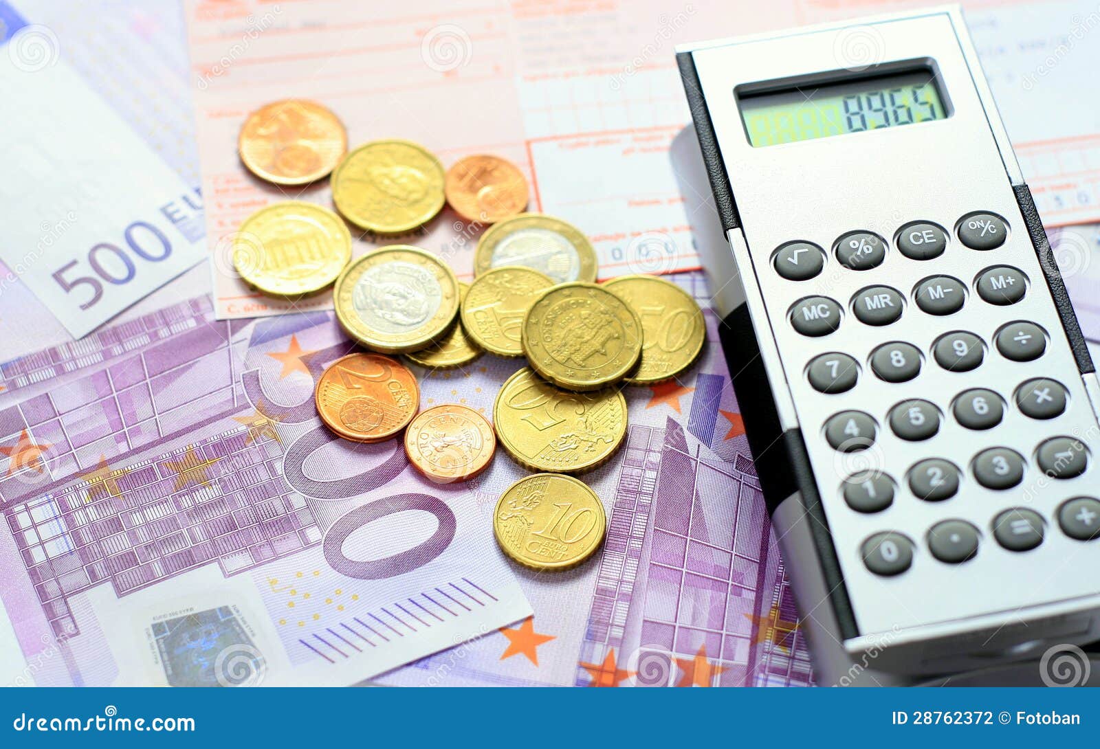 Euro money and slip stock photo. Image of credit, deposit 28762372