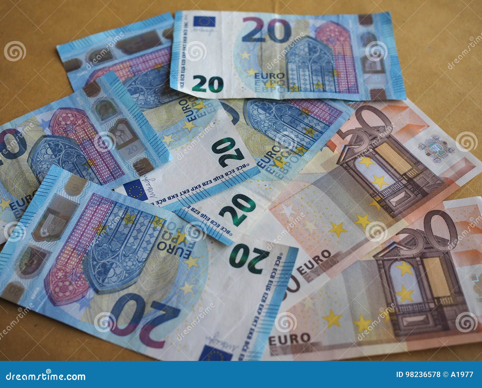 50 And 20 Euro Notes, European Union Stock Photo - Image ...