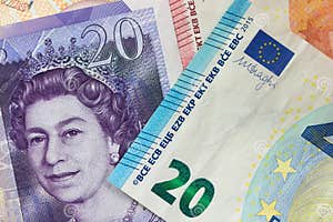 Euro And Pound Currency Notes Editorial Image Image Of Sterling 