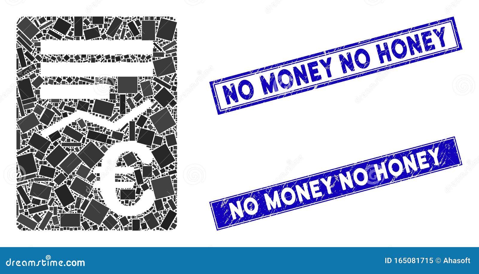 euro report mosaic and scratched rectangle no money no honey seals