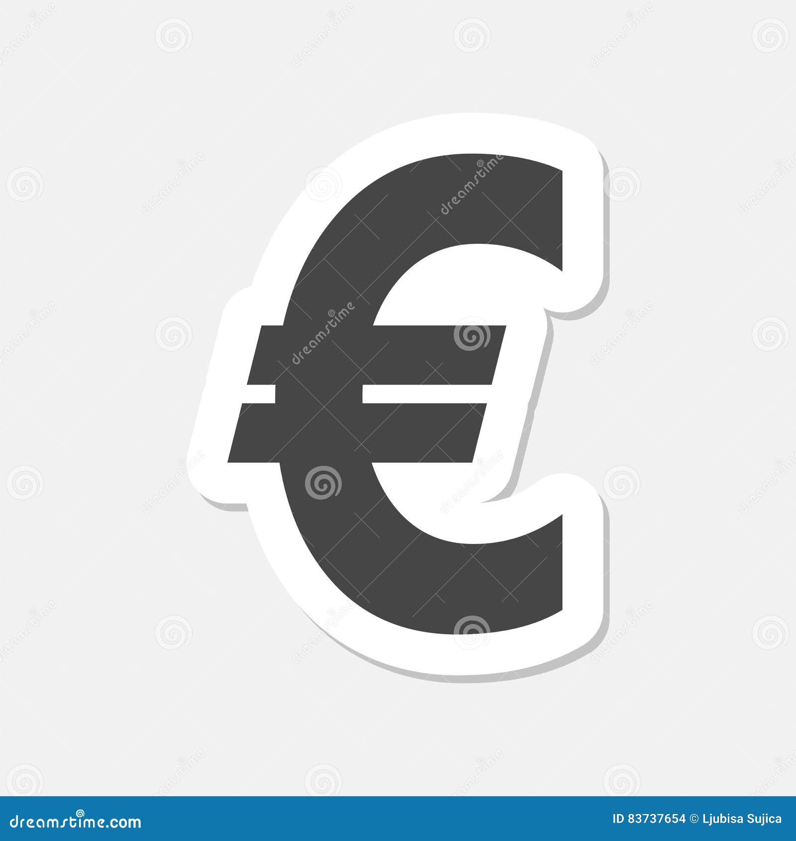 Euro Sign Stickers, EUR Currency Symbol, Money Label Stock Vector