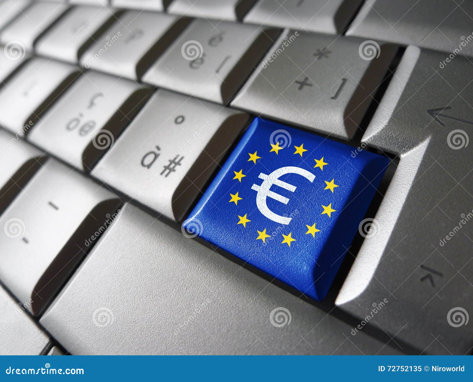 Euro Teken EU-Computersleutel Stock Afbeelding of toetsenbord, europa: 72752135