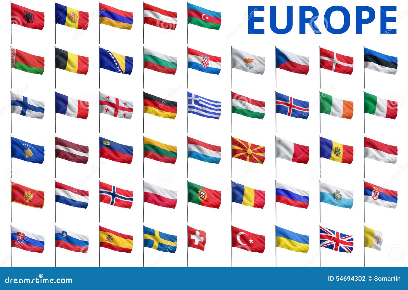 Europa Alle Land Flaggen Stock Abbildung Illustration Von Symbol