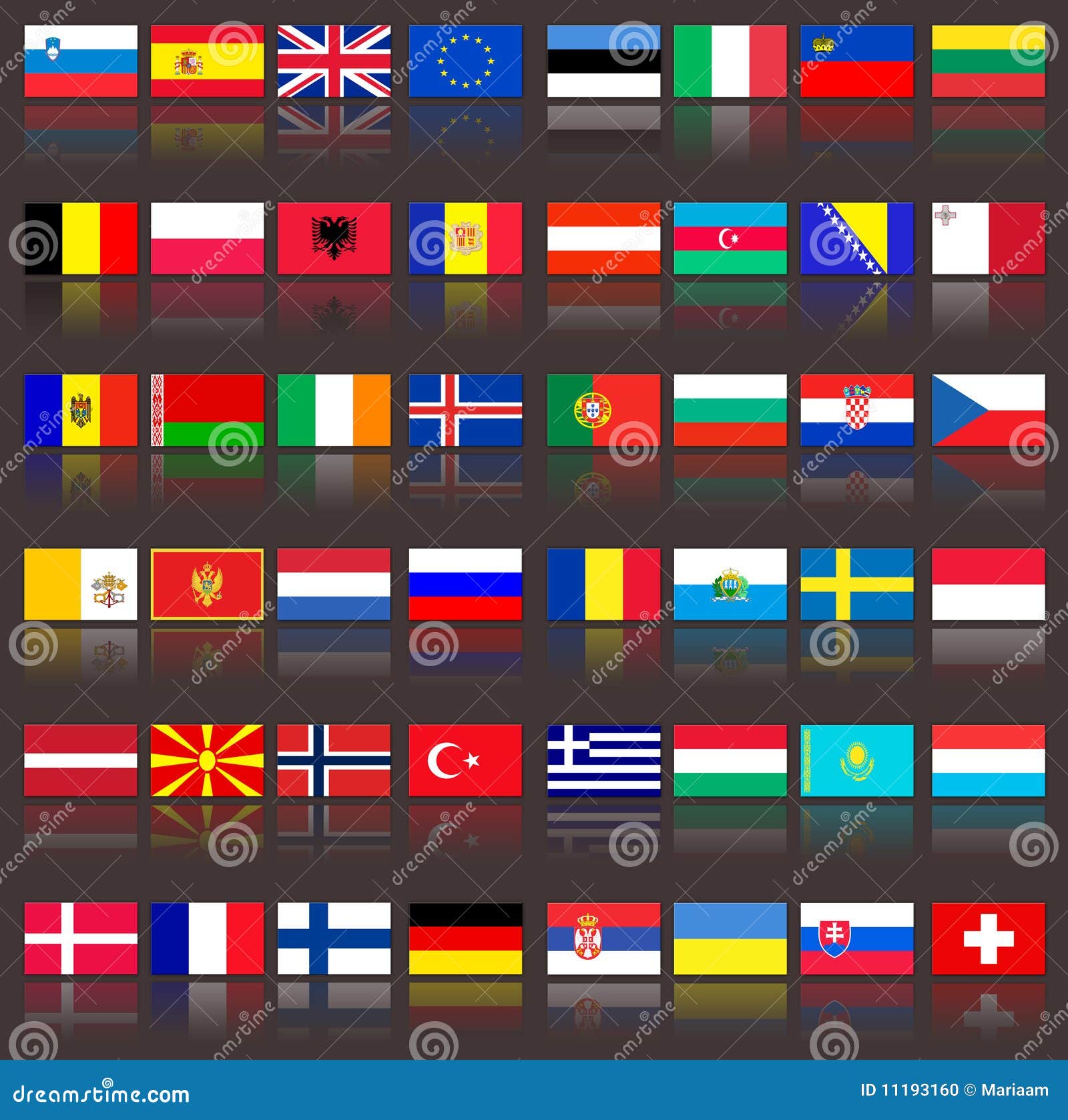 Europa flaggor stock illustrationer. Illustration av värld - 11193160