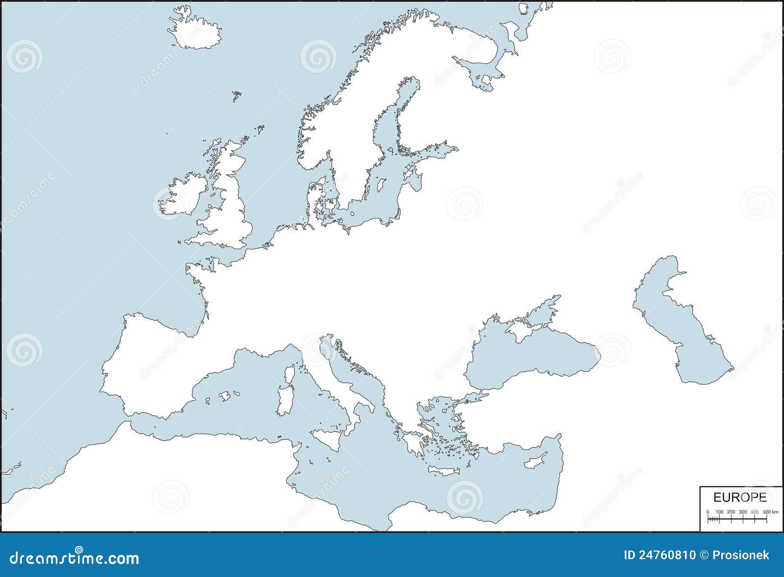 Mapa da Europa - Poster de Contorno do Vazio