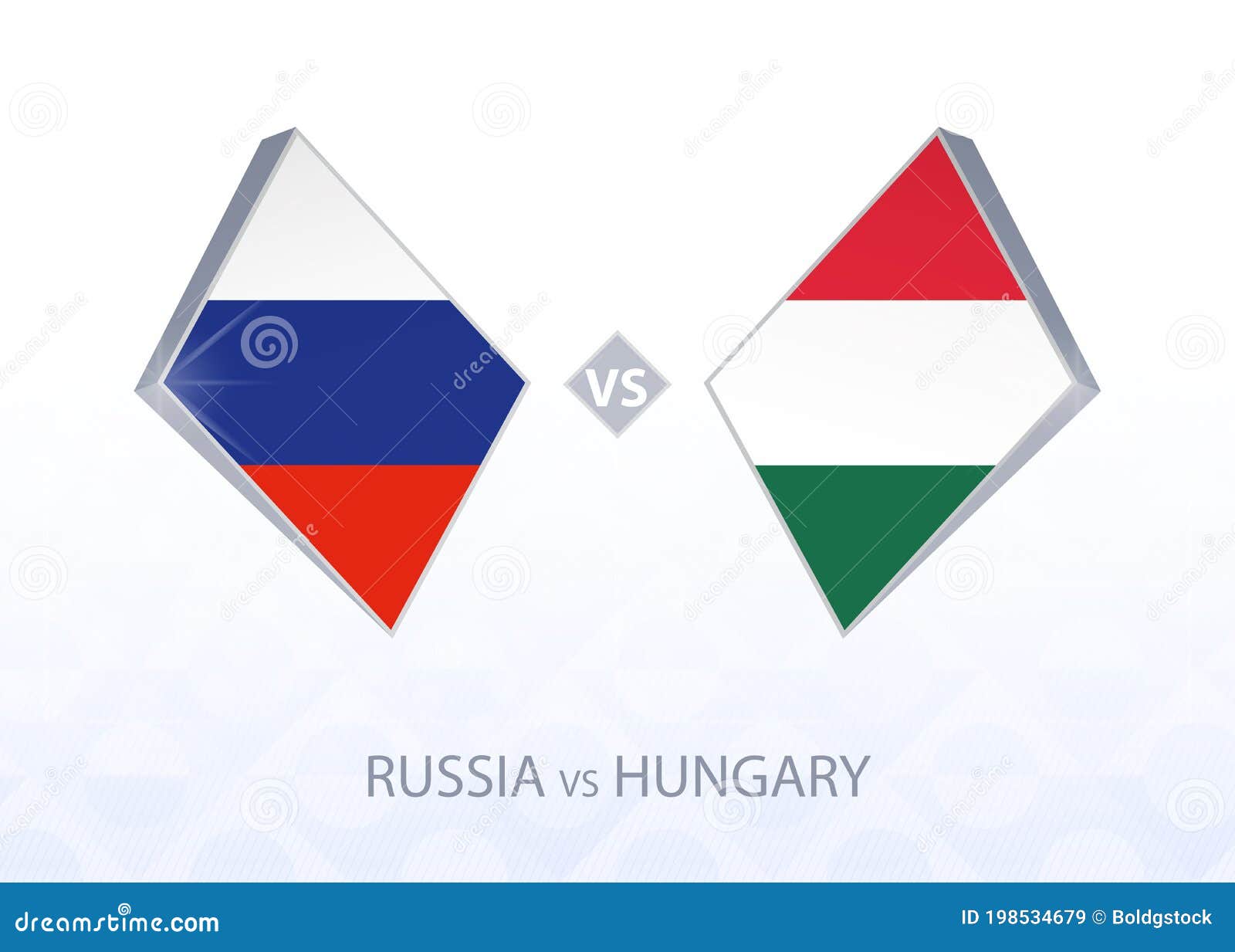 Europe football competition Russia vs Hungary, League B, Group 3. Vector illustration