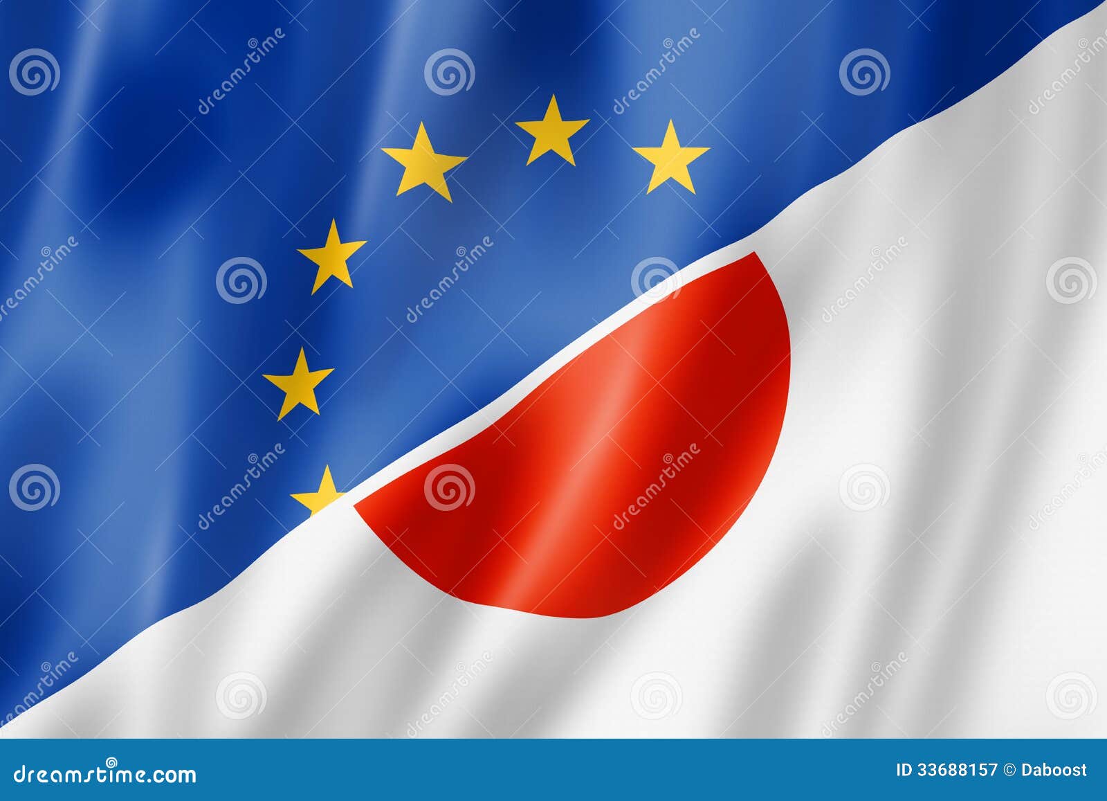 Europe and Japan flag stock illustration. Illustration of icon 33688157