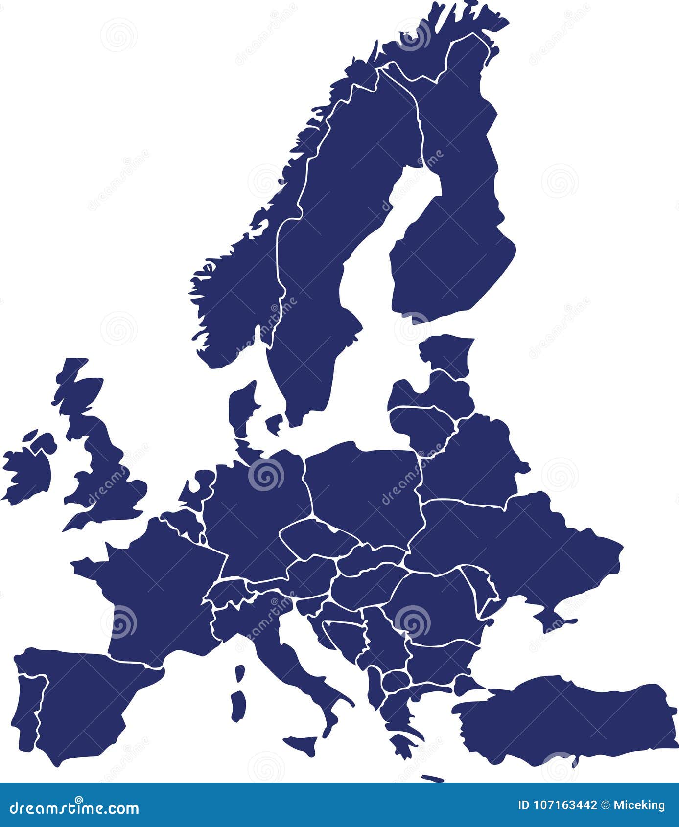 europe map with borders