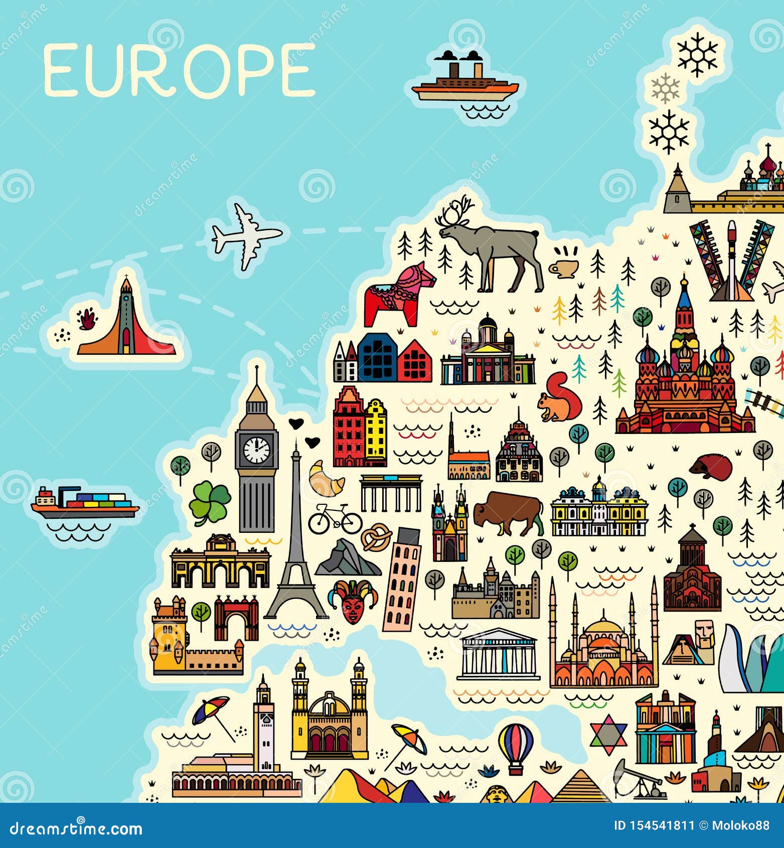 europe map tourist places