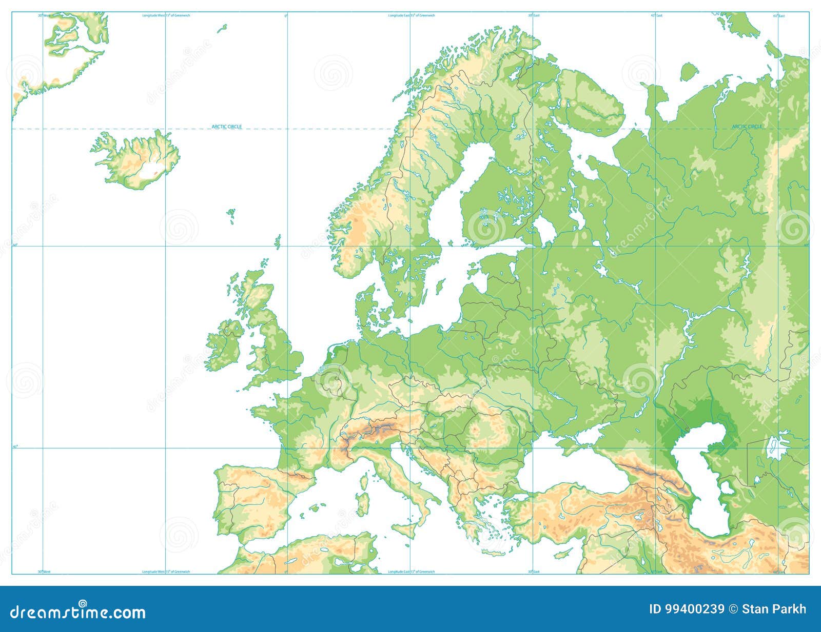 Portugal Physical Map Retro Colors Stock Vector by ©Cartarium