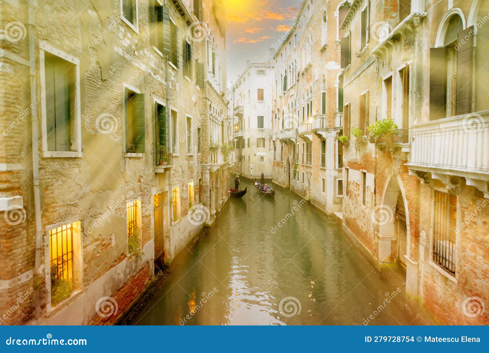 Europe Venice Italy stock photo. Image of flower, boat - 279728754