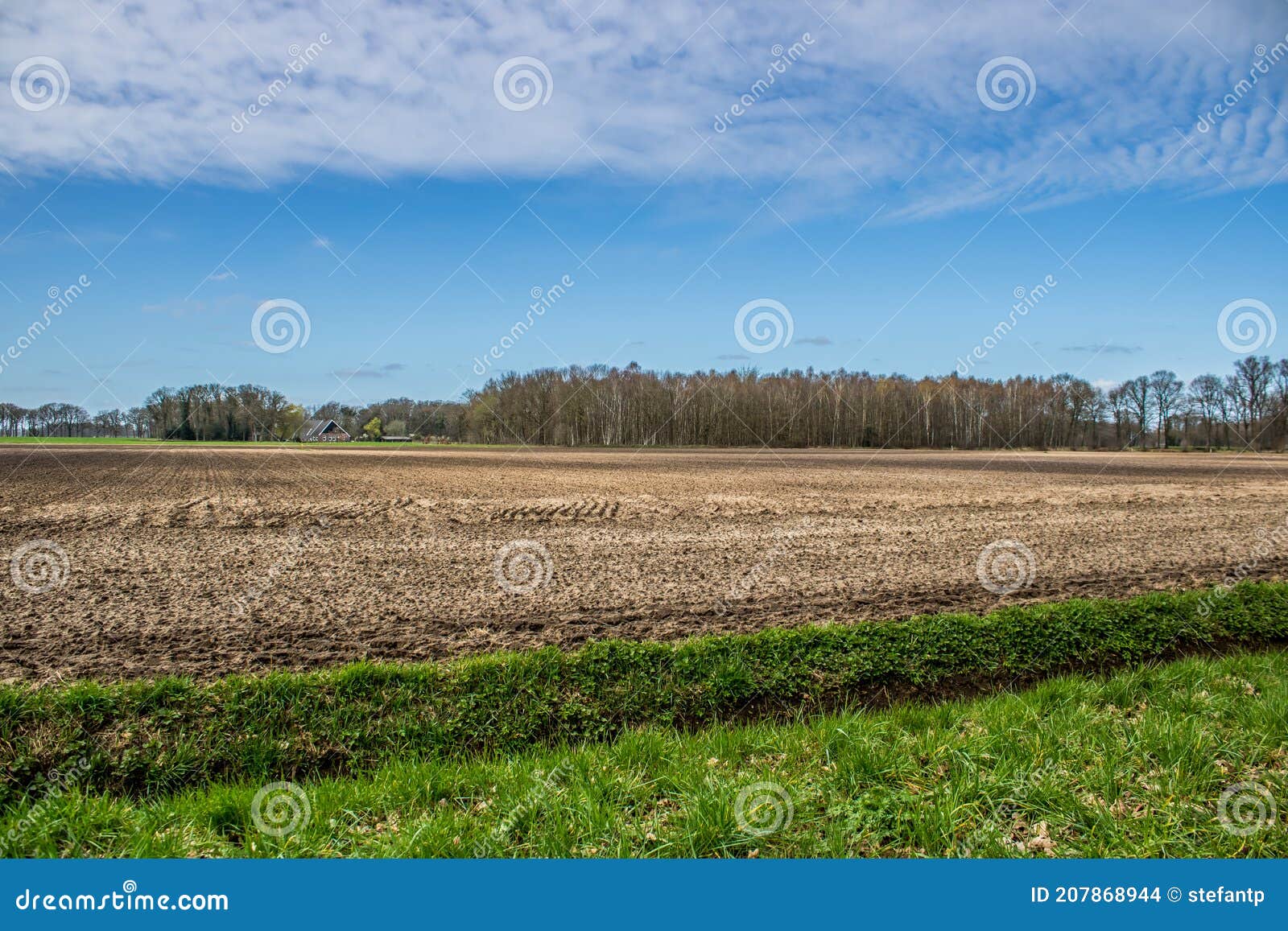 European Arable Land in Spring, Ready for Ploughing and Seeding. Stock Photo Image of seed