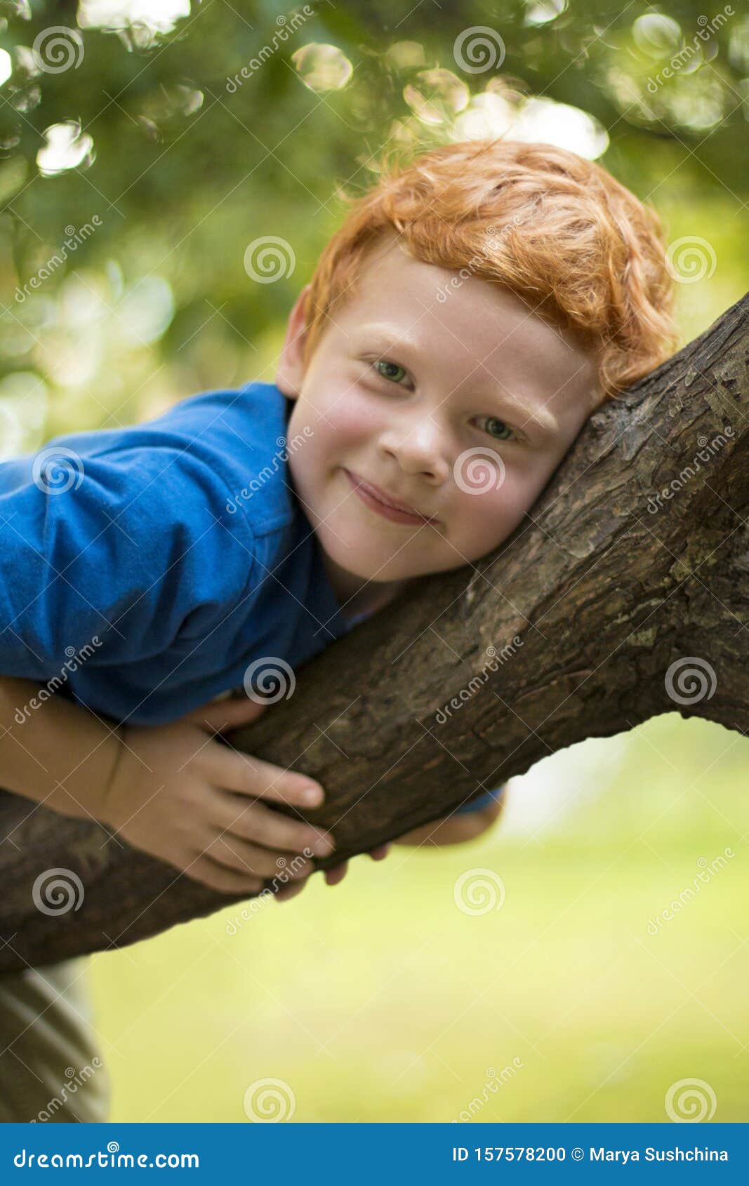 European Boy with Green Eyes Looking Directly at the Camera, Close-up.  Funny Little Child with Curly Ginger Hair and Stock Photo - Image of  beauty, healthy: 157578200