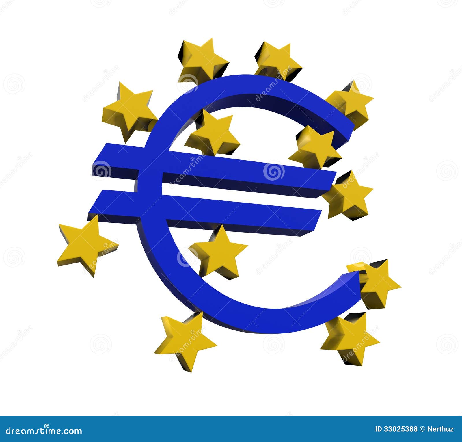 European Central Bank Symbol Stock Illustration Illustration of blue