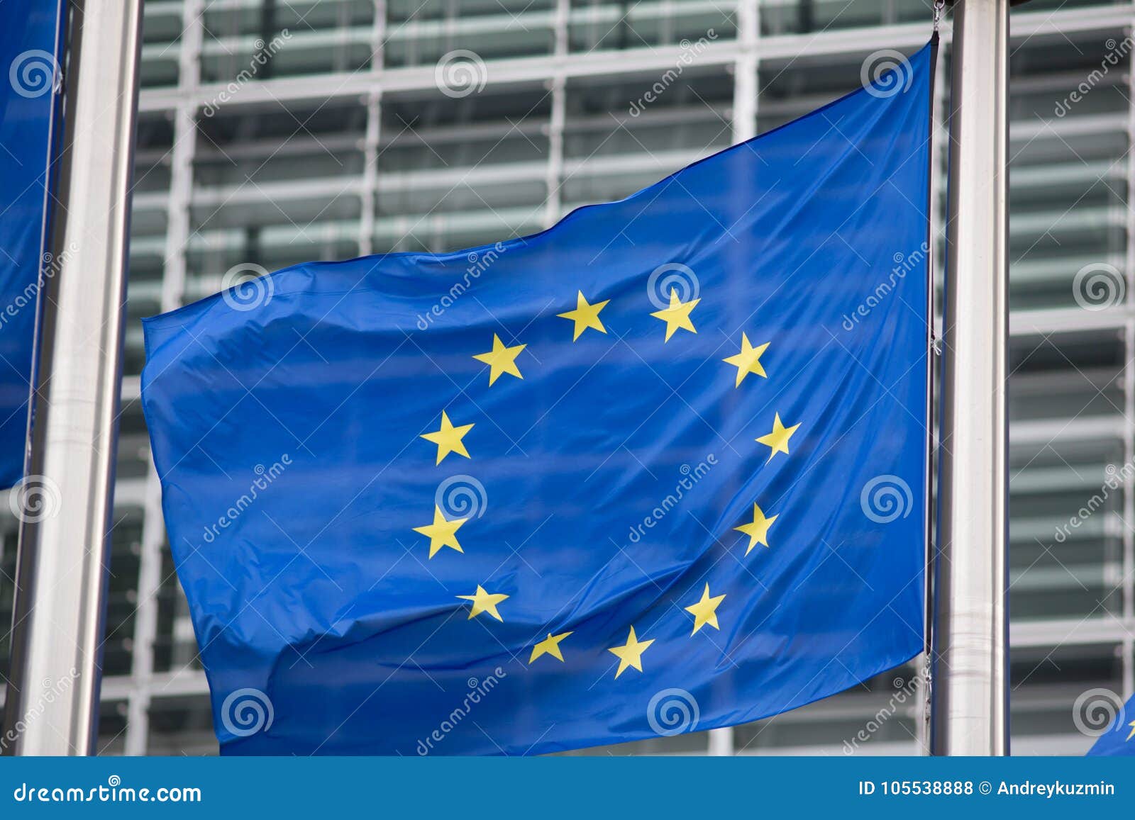 european commission eu flag in brussels