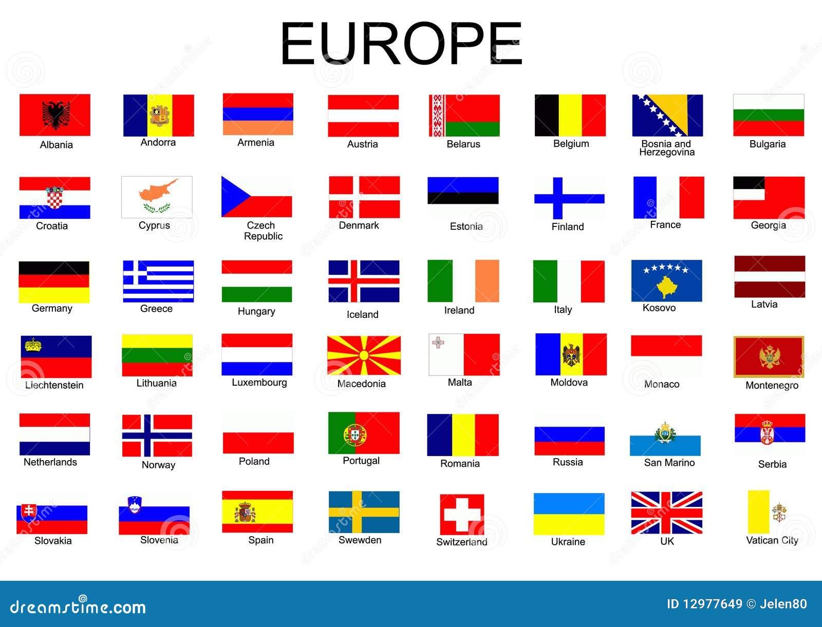 flags of european countries with names