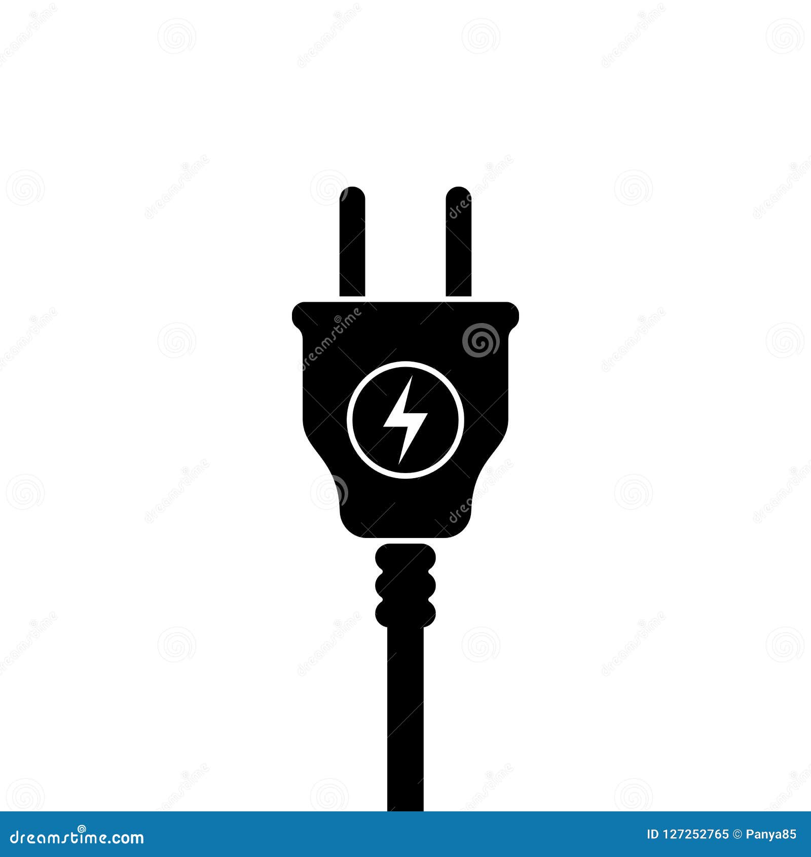 European Electric Plug Icon Symbol Europe Standart Lightning Sign Stock Vector Illustration Of Symbol Flat
