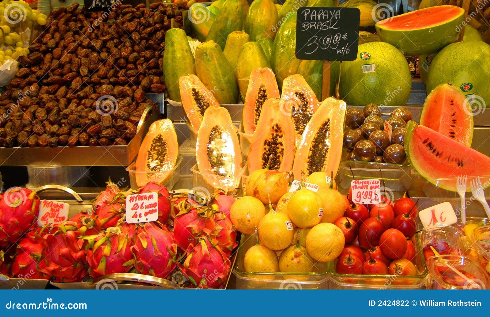 EUROPEAN PRODUCE MARKET stock photo. Image of market, melon 2424822