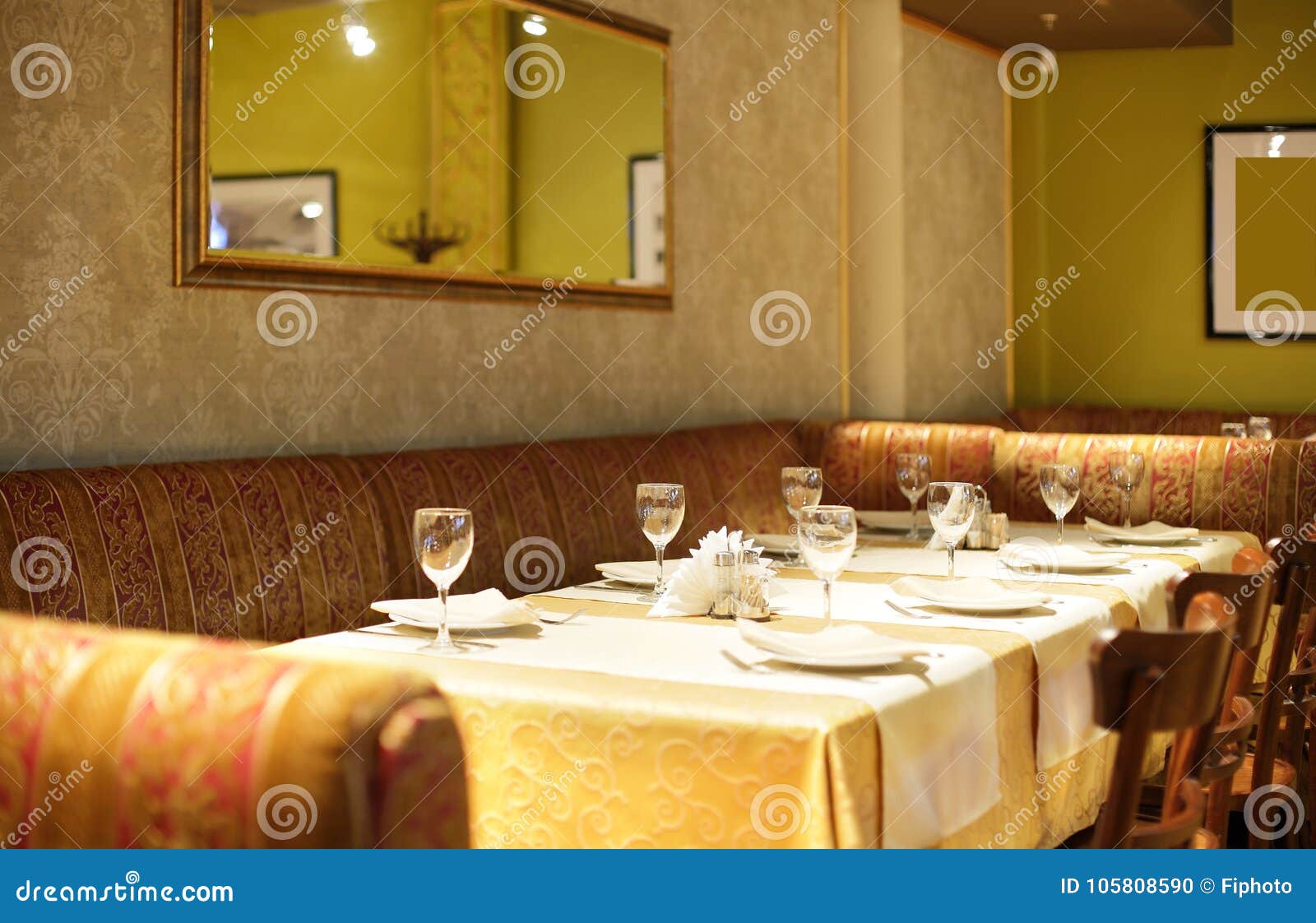 European Restaurant In Bright Colors Stock Photo Image Of