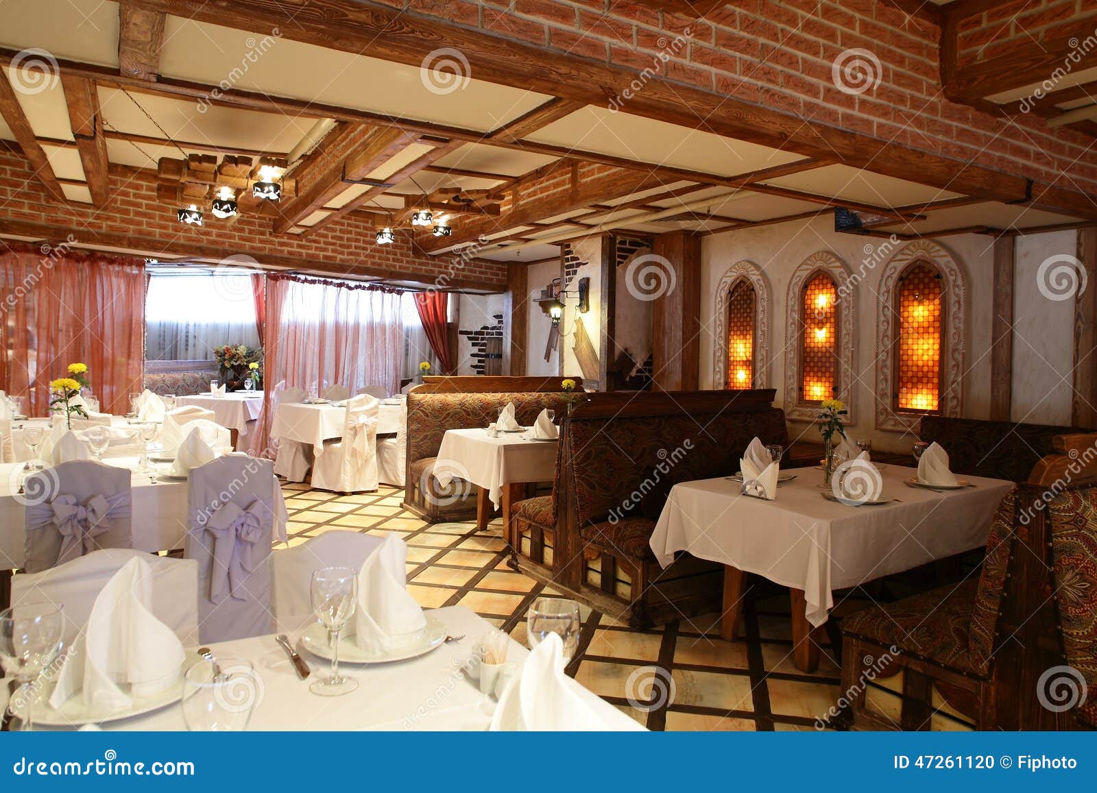 European Restaurant In Bright Colors Stock Photo - Image Of Elegant ...