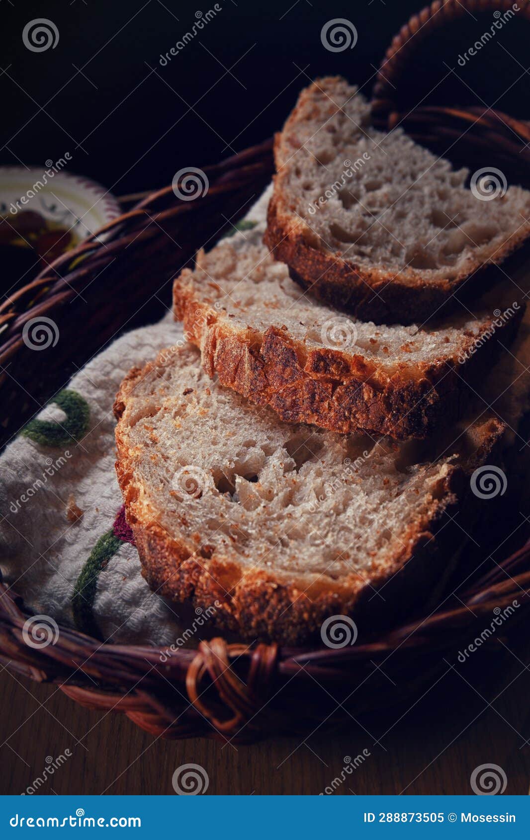 Appetizer bread basket stock image. Image of banquet 288873505