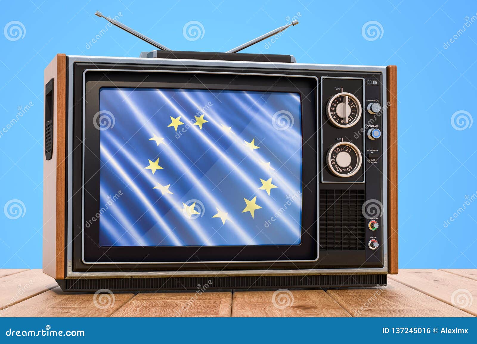 European Television Concept, 3D Stock Illustration Illustration of industry, news 137245016