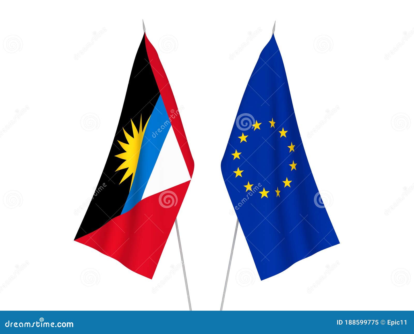 European Union And Antigua And Barbuda Flags Stock Illustration - Illustration of barbuda, color ...