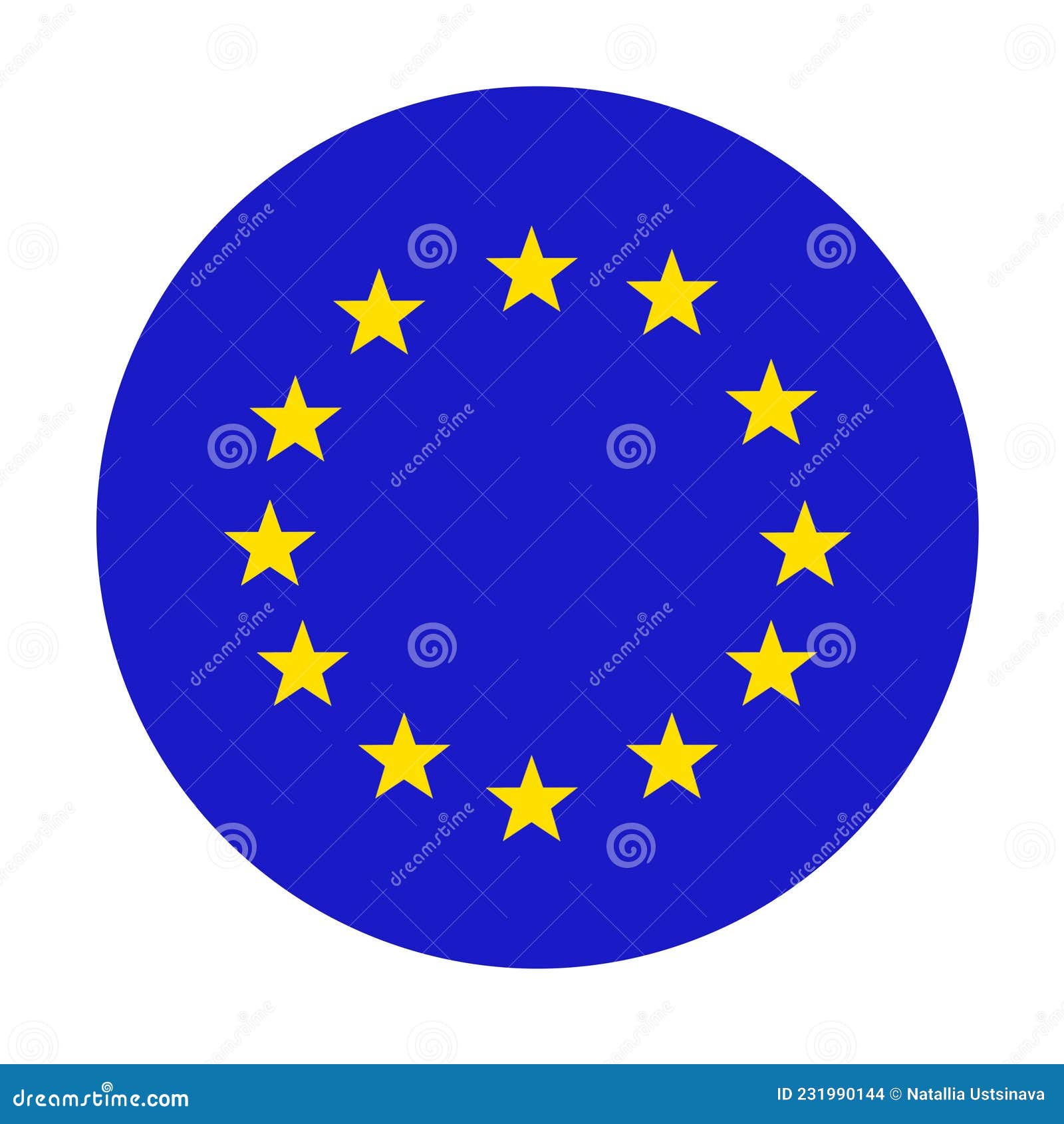 European Union Flag, Round Icon. the Official Colors are Correct ...