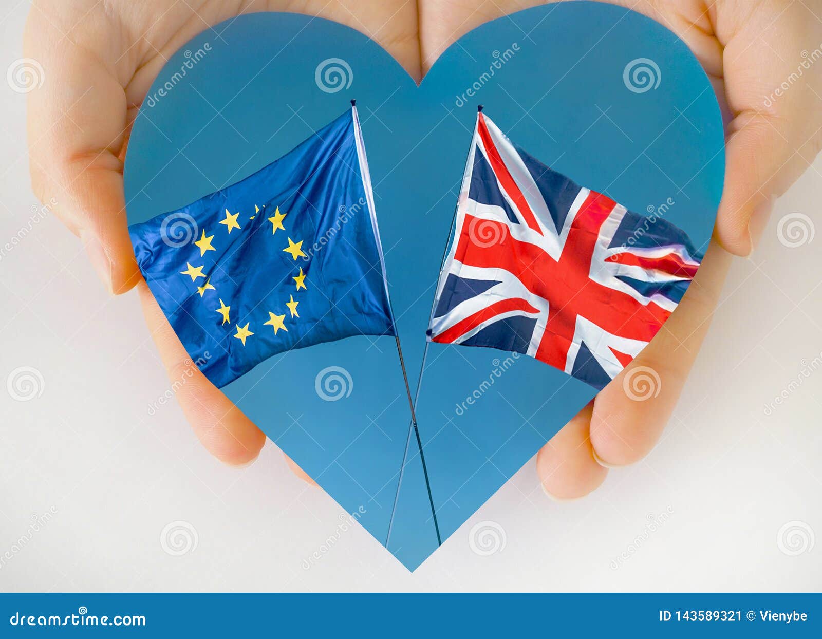 european union and uk flags, brexit eu concept