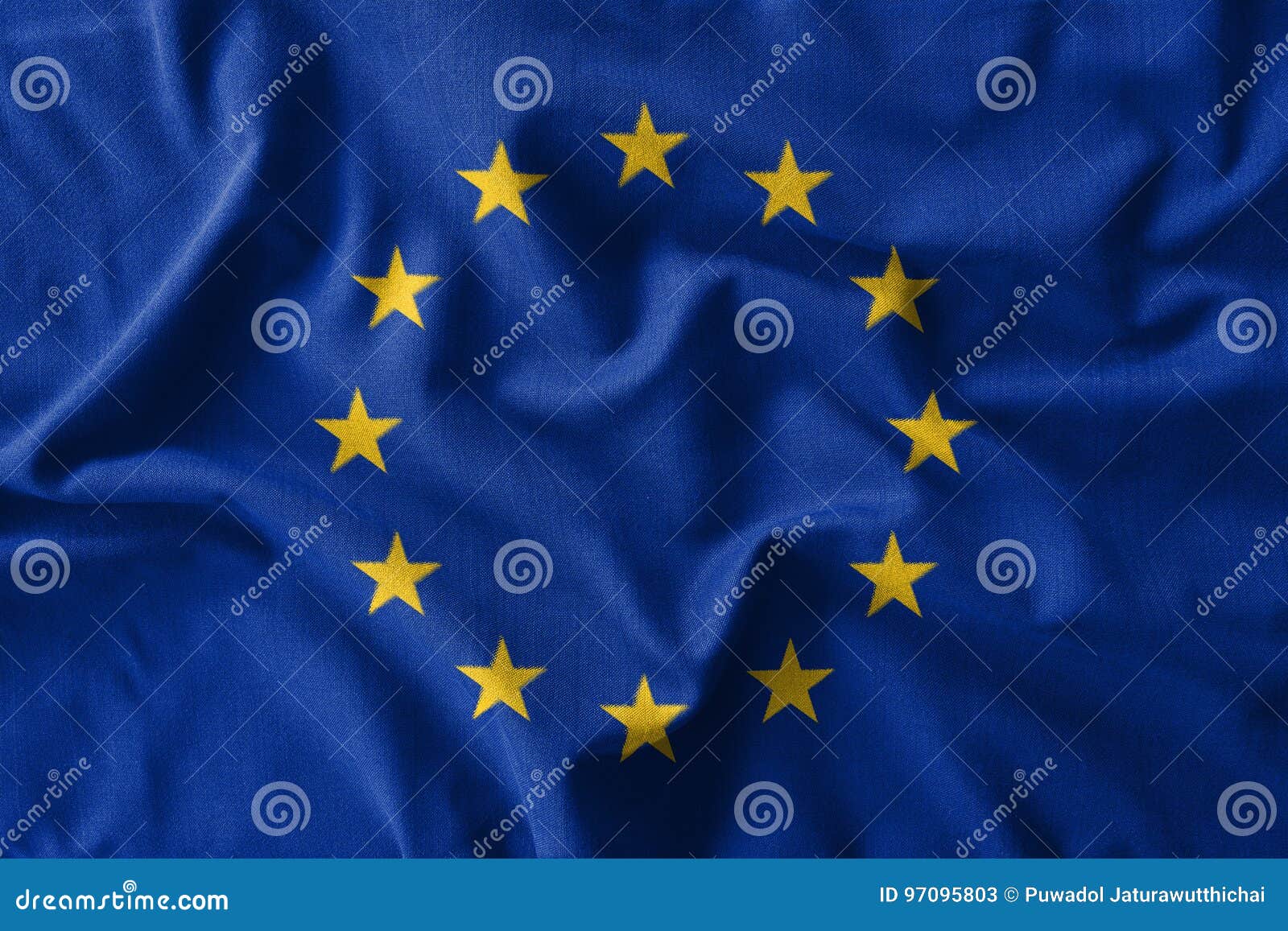 european union & x28; eu & x29; flag painting on high detail of wave cotton fabrics . 3d 