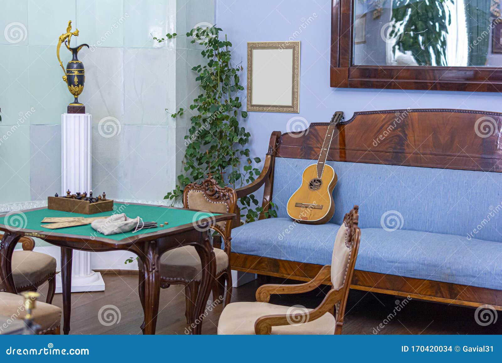 European Vintage Home Interior. Home Interior of the 19th Century