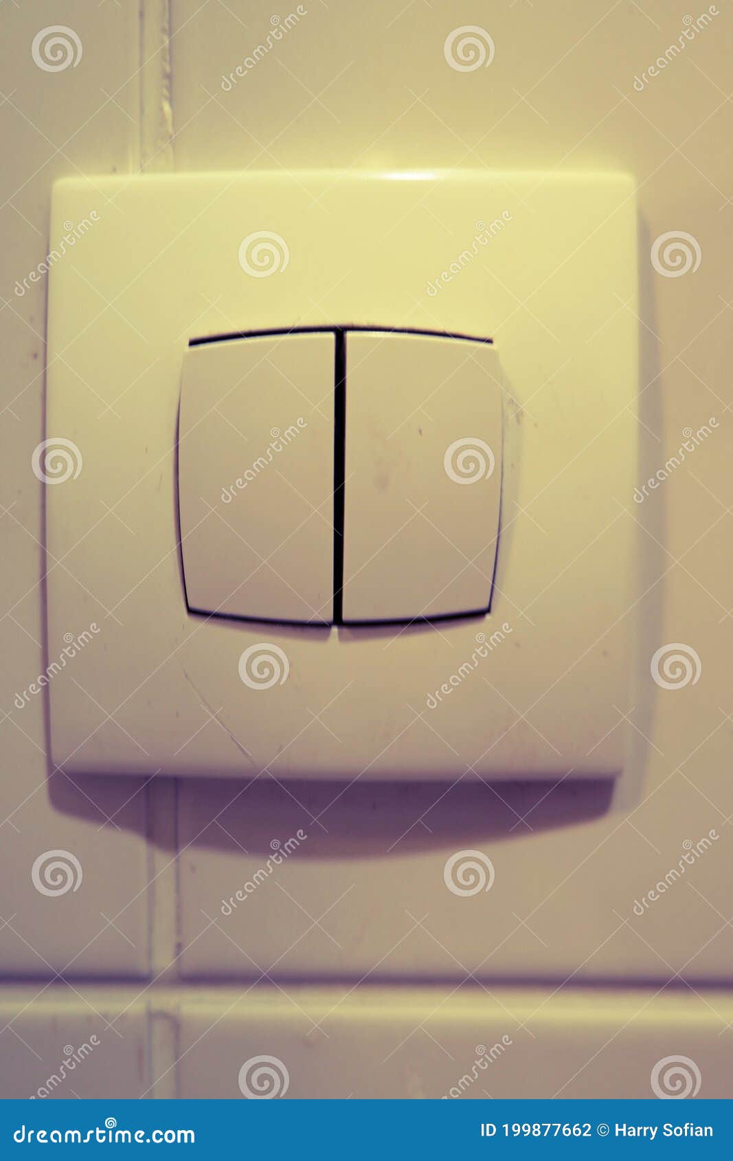 European Wall Outlet Under Warm Light Color Stock Photo Image of