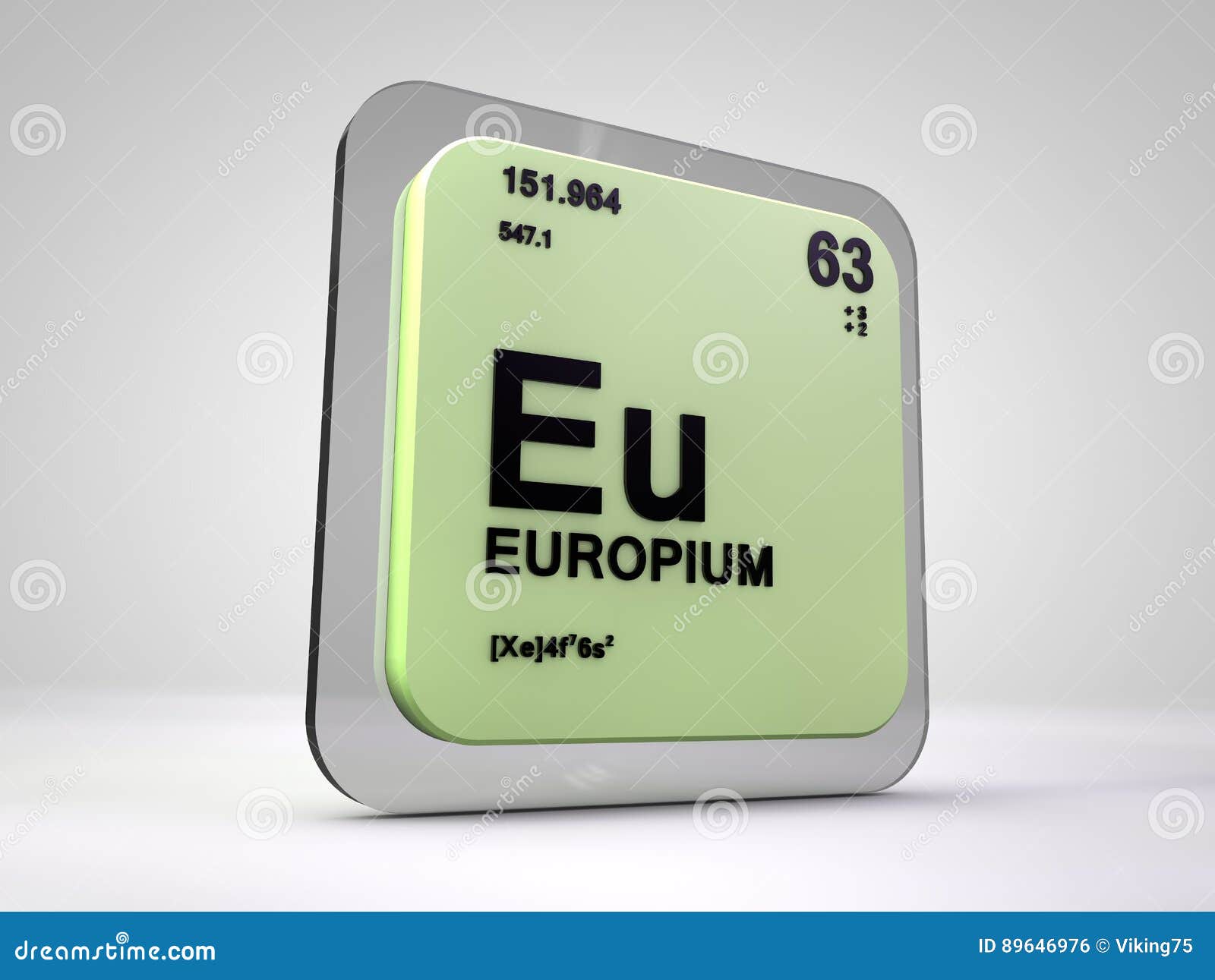Europium Eu Chemical Element Periodic Table Stock Illustration