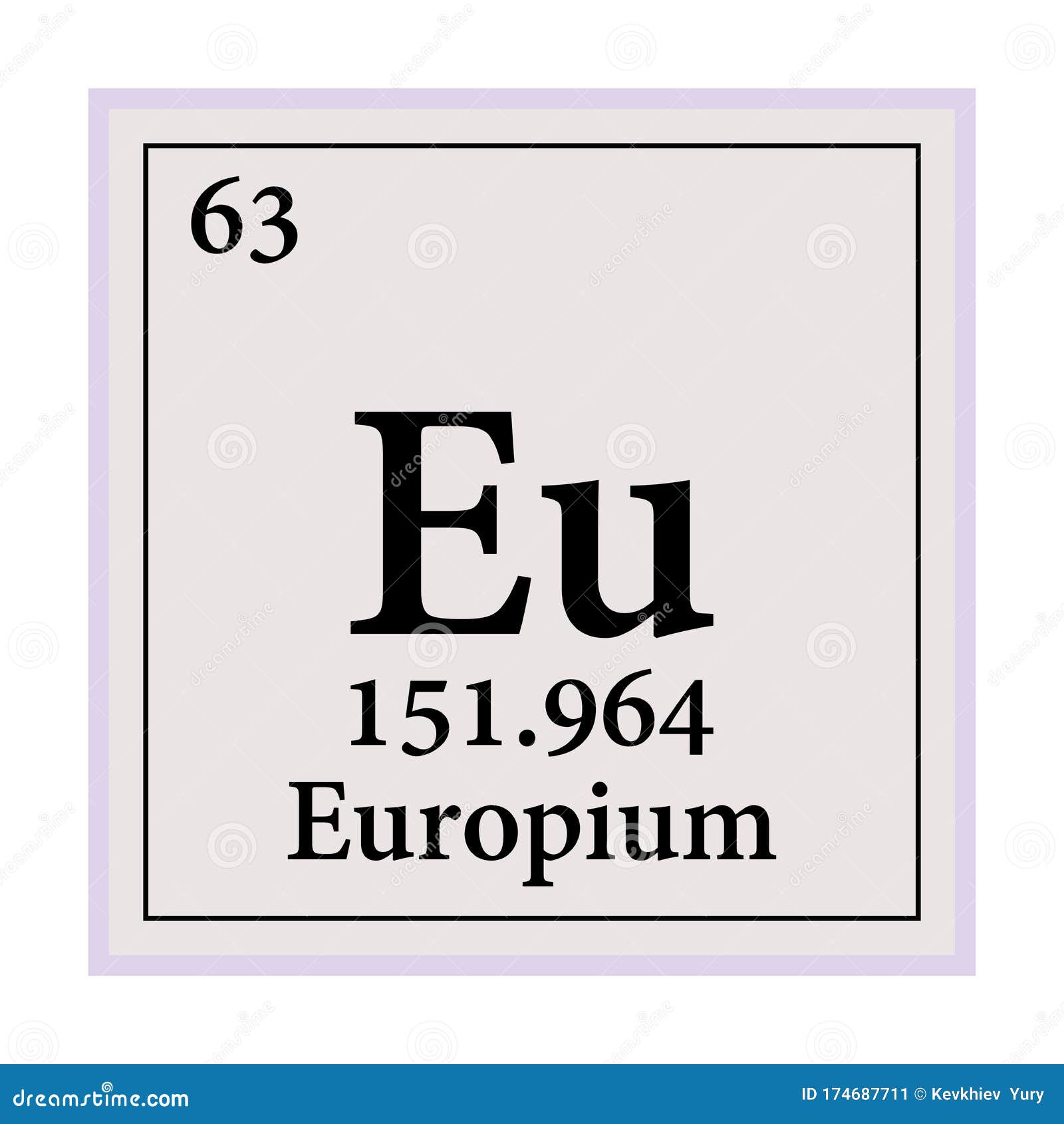 Europium Periodic Table of the Elements Vector Illustration Eps 10