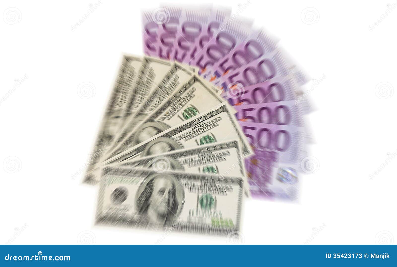 Euros and dollars stock image. Image of exchange, hand - 35423173