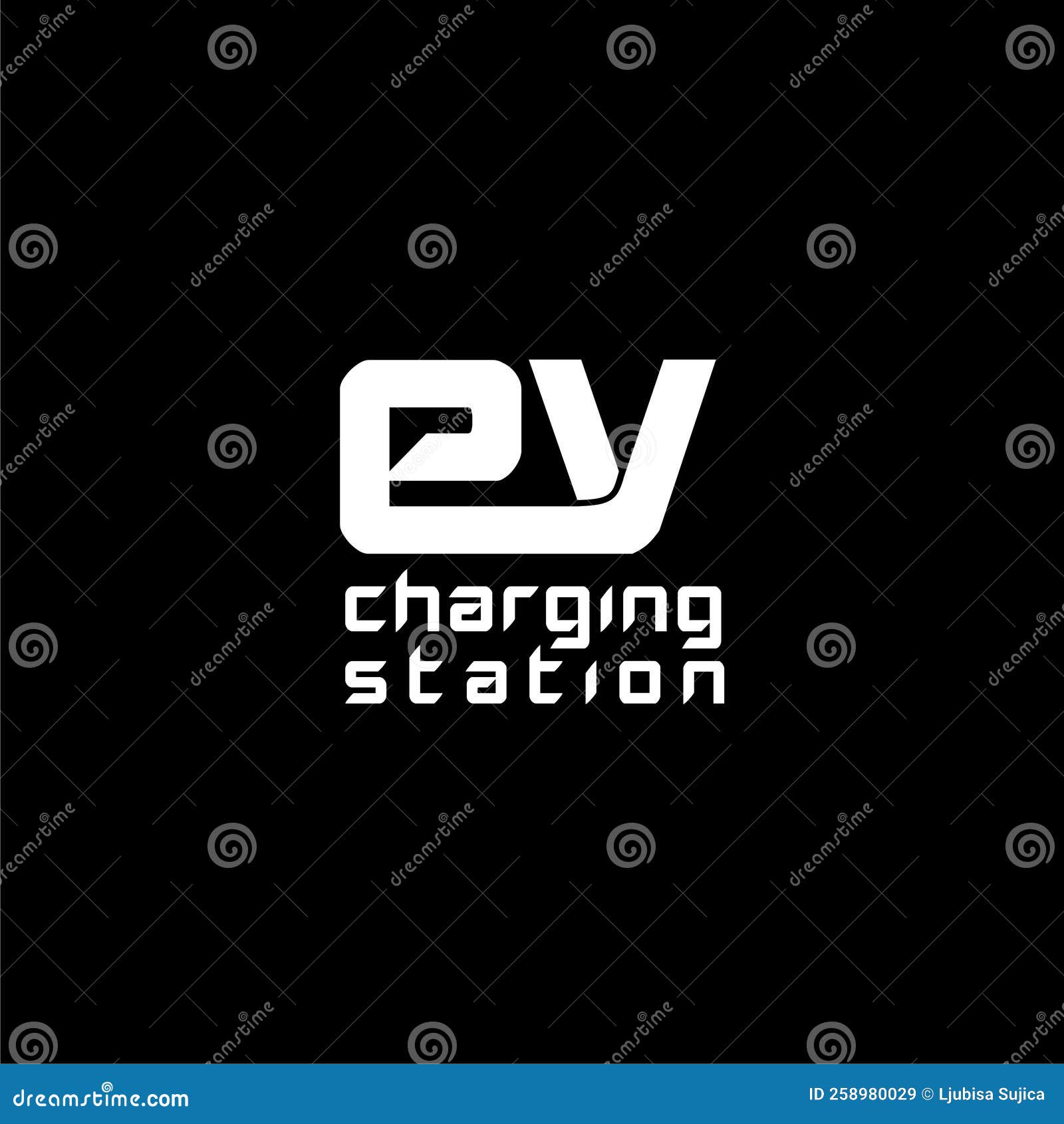 EV Charging Station Icon Isolated on Dark Background Stock Vector