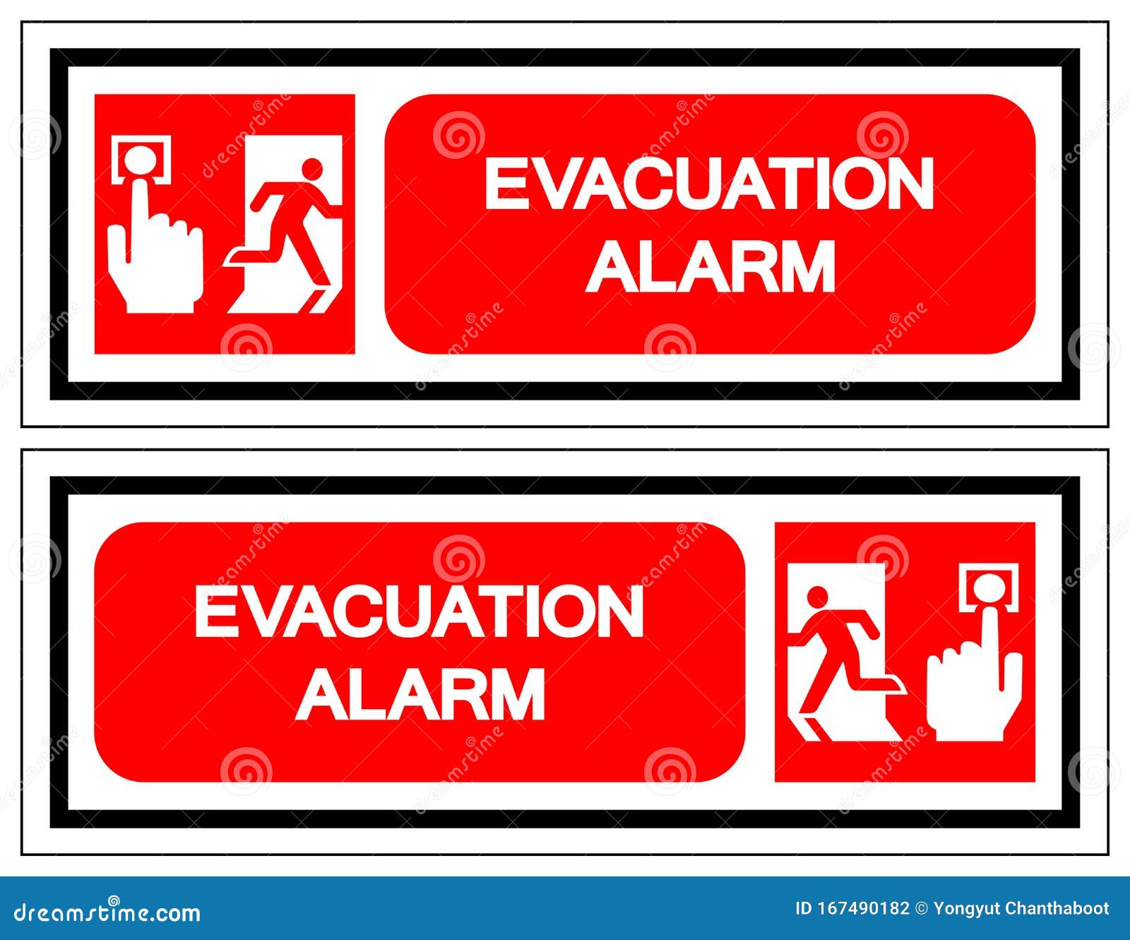 Evacuation Alarm Symbol Sign ,Vector Illustration, Isolate on White For Evacuation Label Template