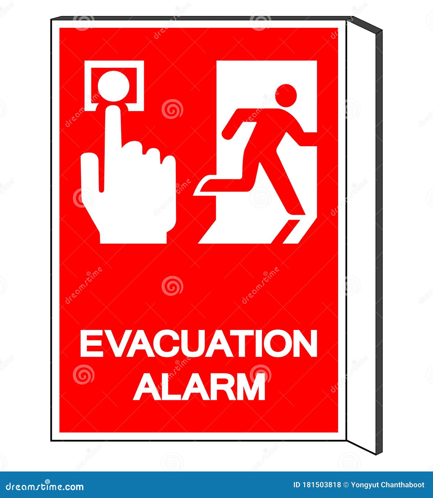Evacuation Alarm Symbol Sign ,Vector Illustration, Isolate on White