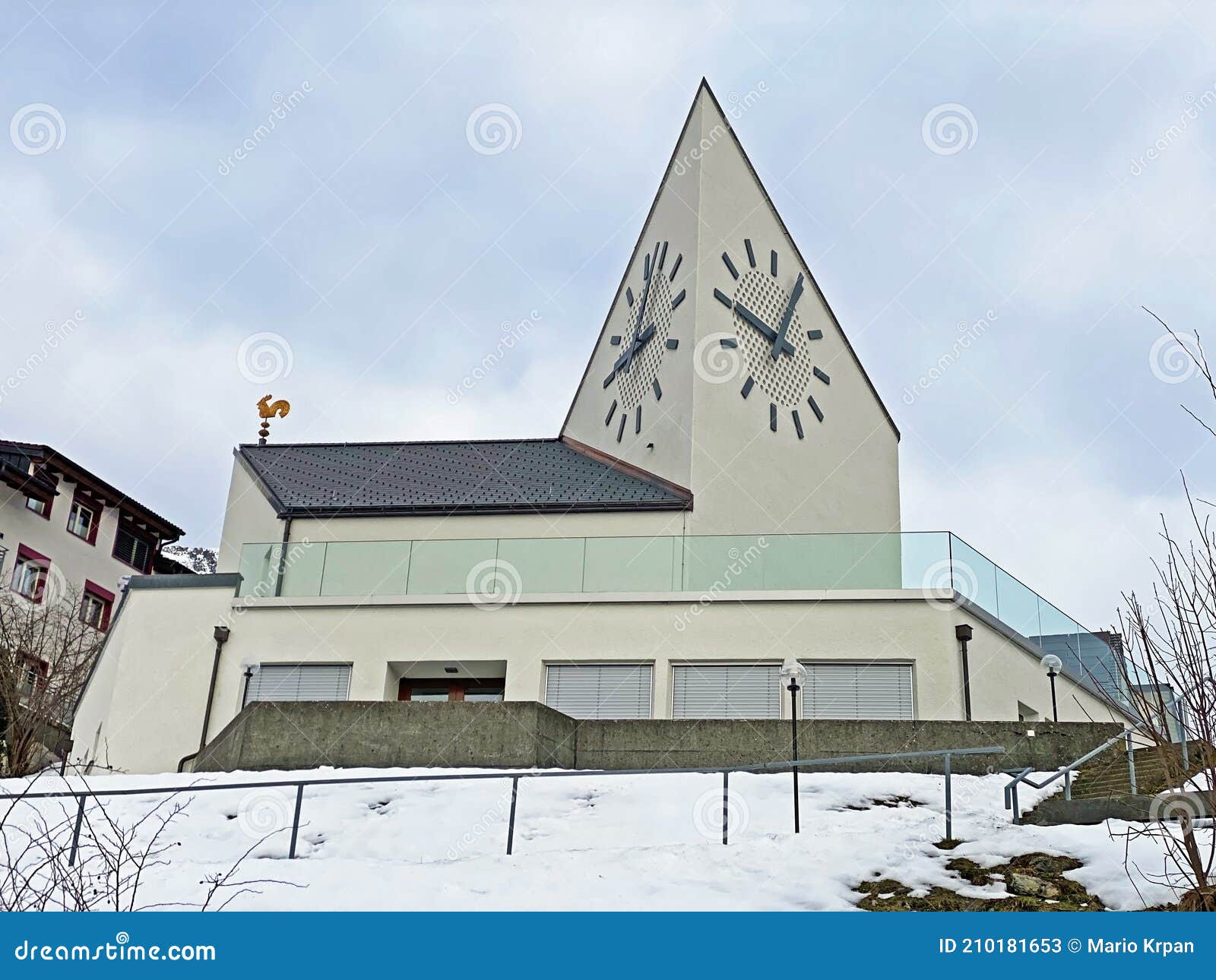 the evangelical-reformed mountain church amden or die evangelisch-reformierte bergkirche amden - canton of st. gallen, switzerland