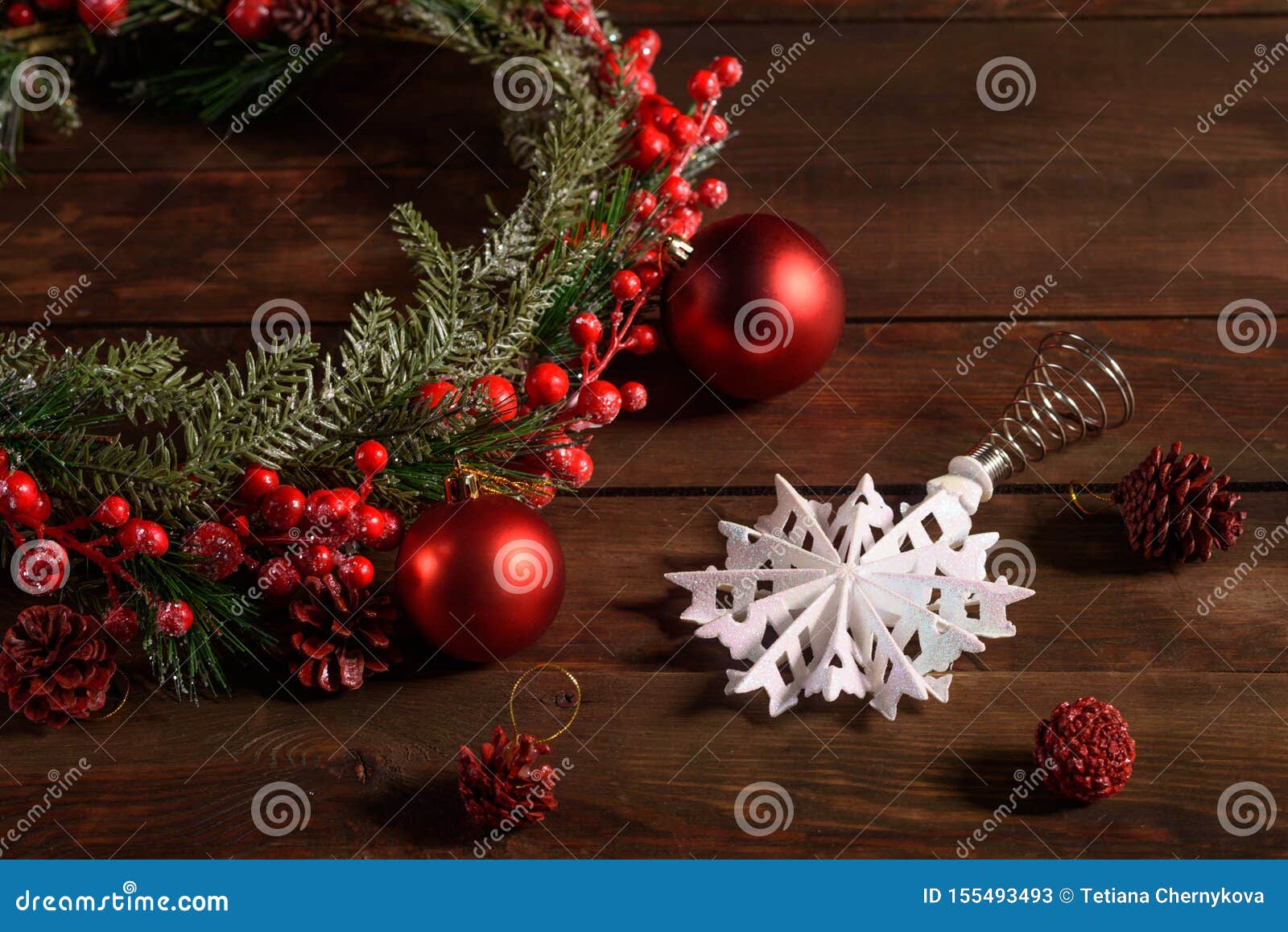 The Eve of New Year, Preparation of Christmas Decorations Stock Image ...